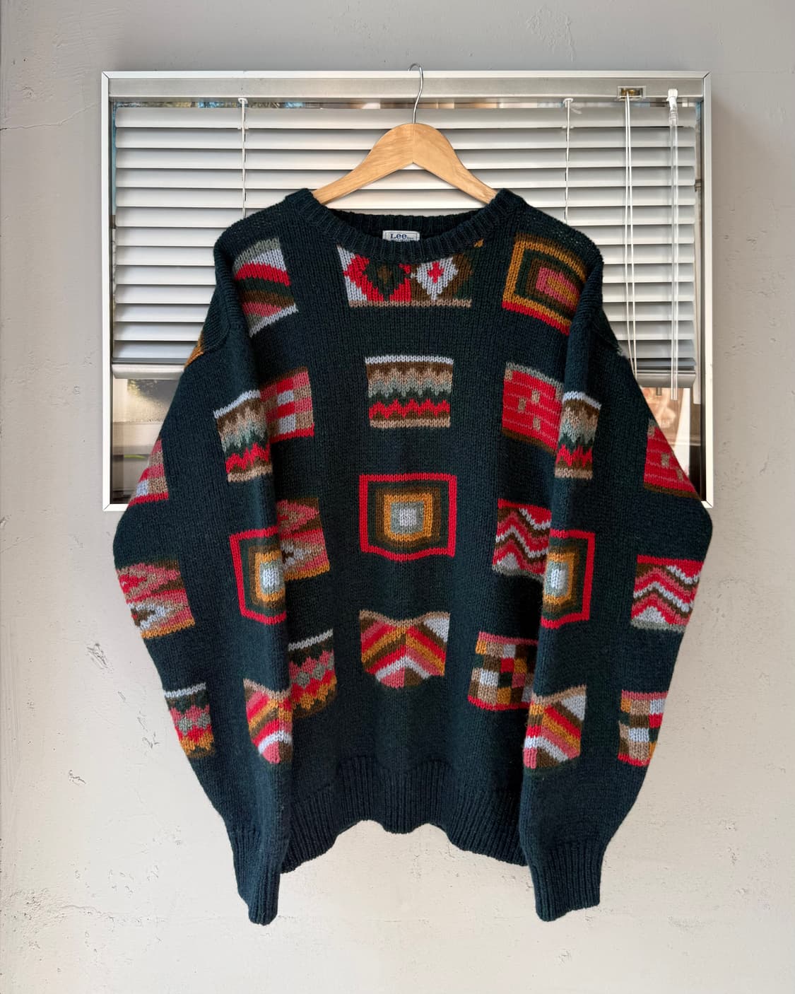 LEE 90s multi square knit sweater 상품이미지1