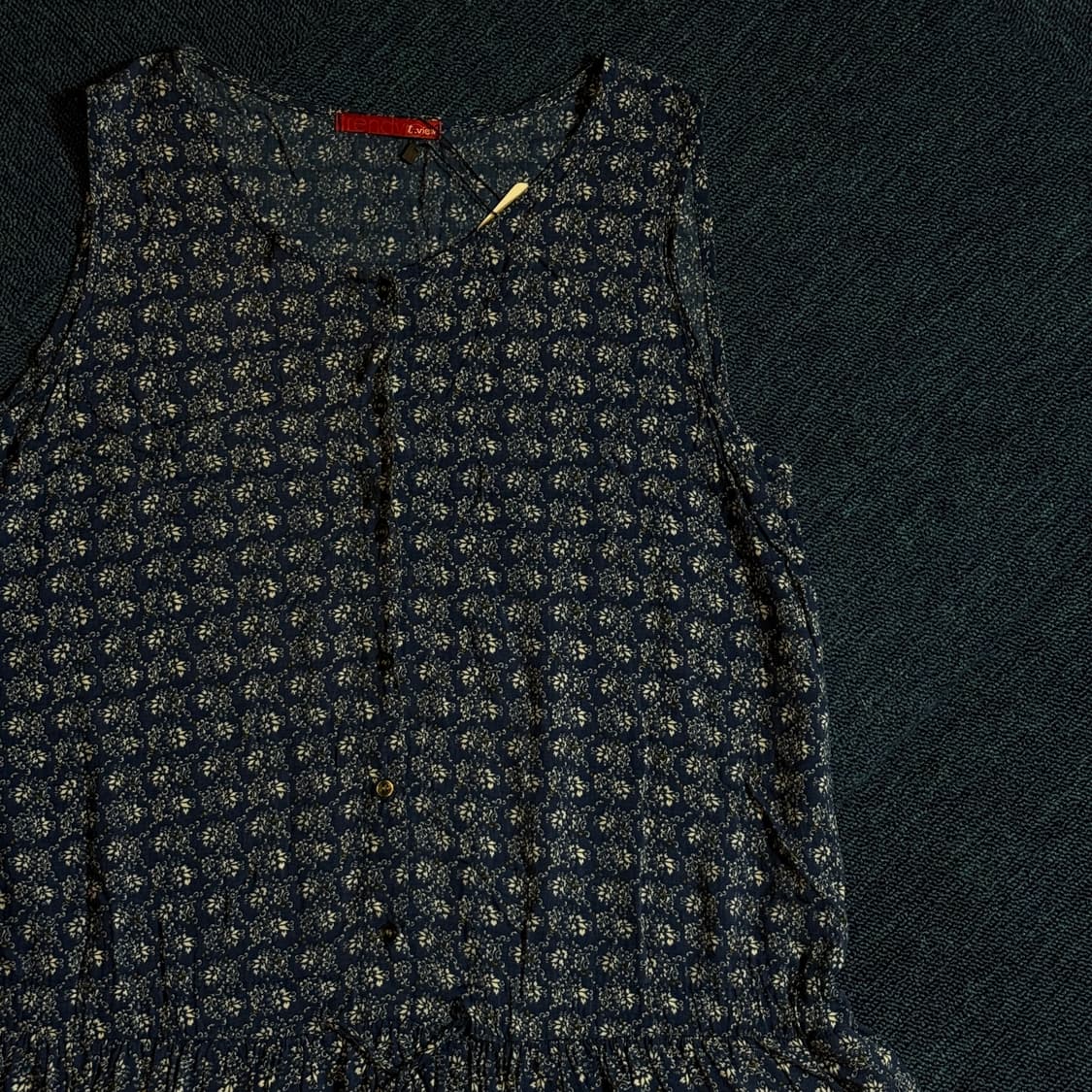 모리걸 플라워 패턴 민소매 원피스 상품이미지2