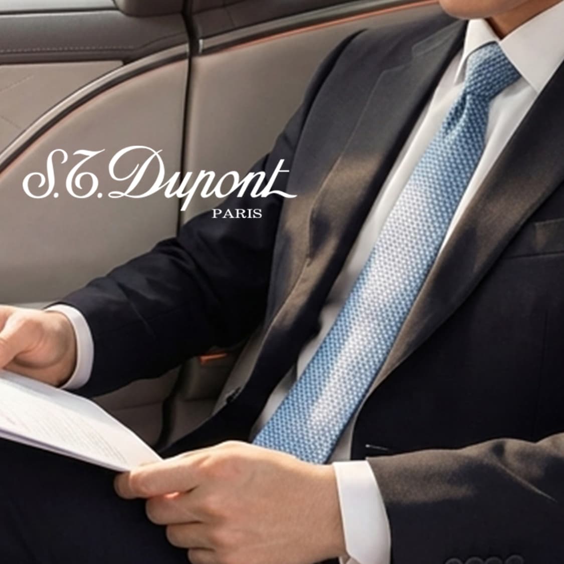 에스.티. 듀퐁 실크 블루 패턴 넥타이 8cm A등급 K2321 상품이미지1