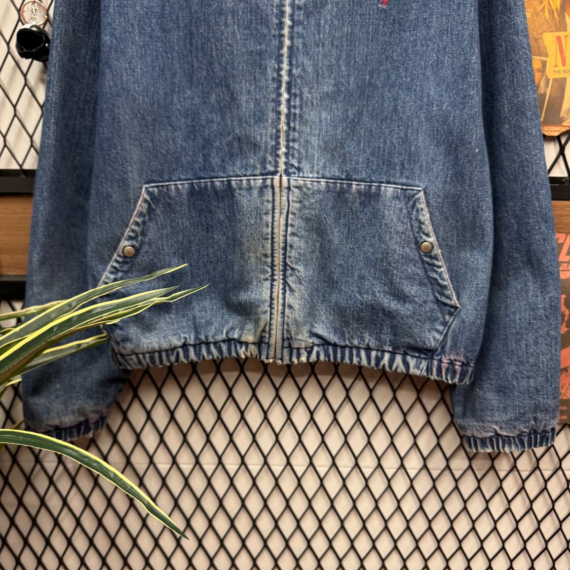 90s 폴로 랄프로렌 데님 블루종 전면 레드 포니 로고 포인트 중청 상품이미지4