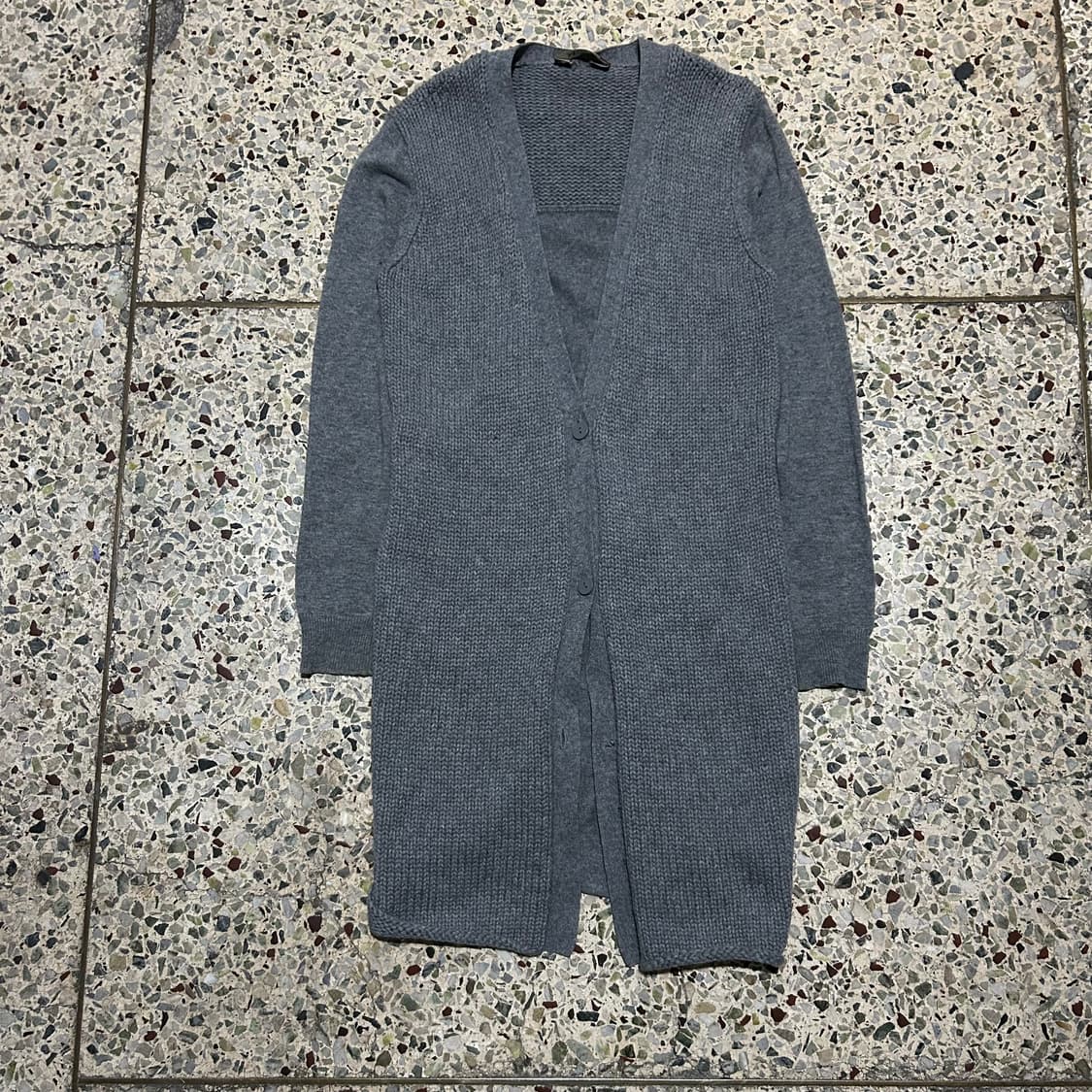 막스마라(maxmara) 그레이 롱 니트 가디건 상품이미지1