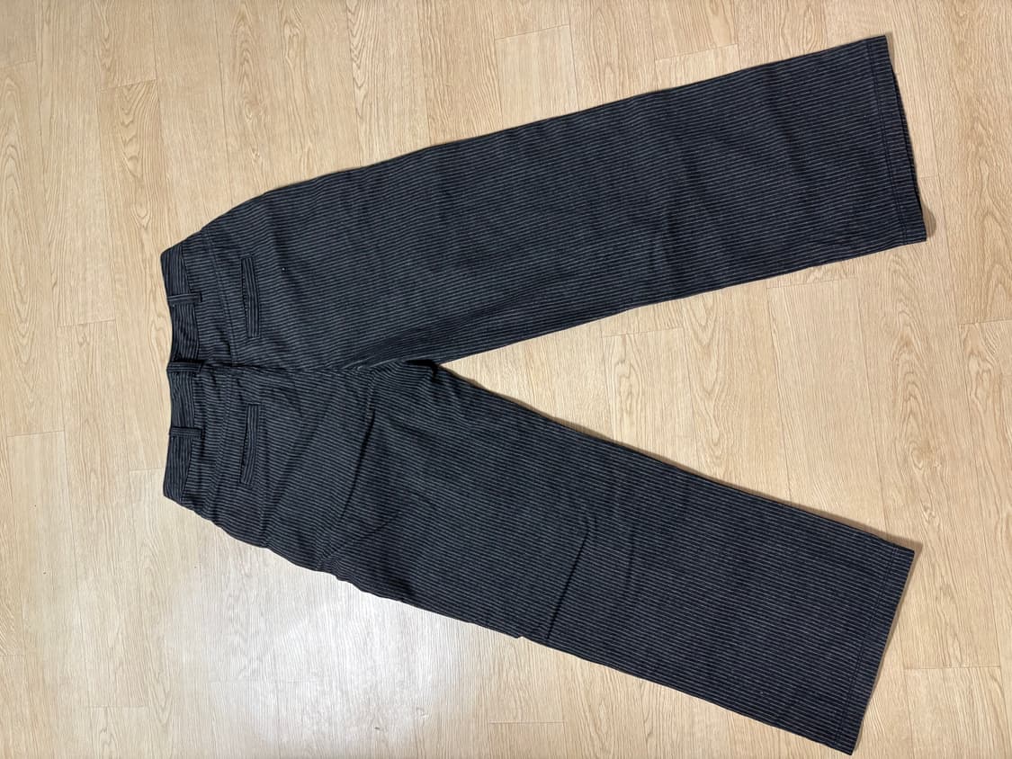 더콜디스트모먼트 스트라이프팬츠 블랙 L 상품이미지1