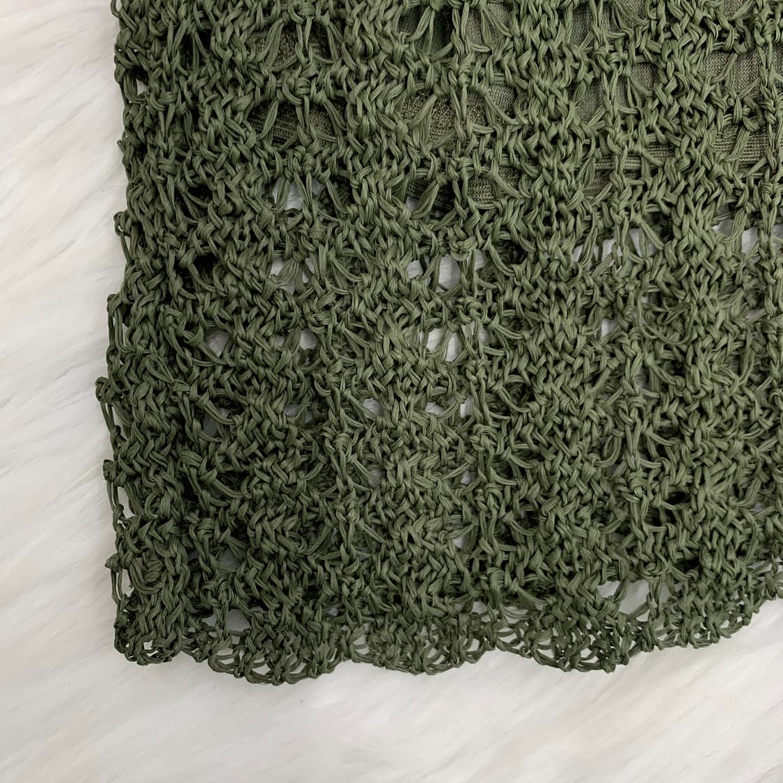 아네스베 AGNES B 카키 크로셰 니트 미디 스커트 1749 상품이미지3