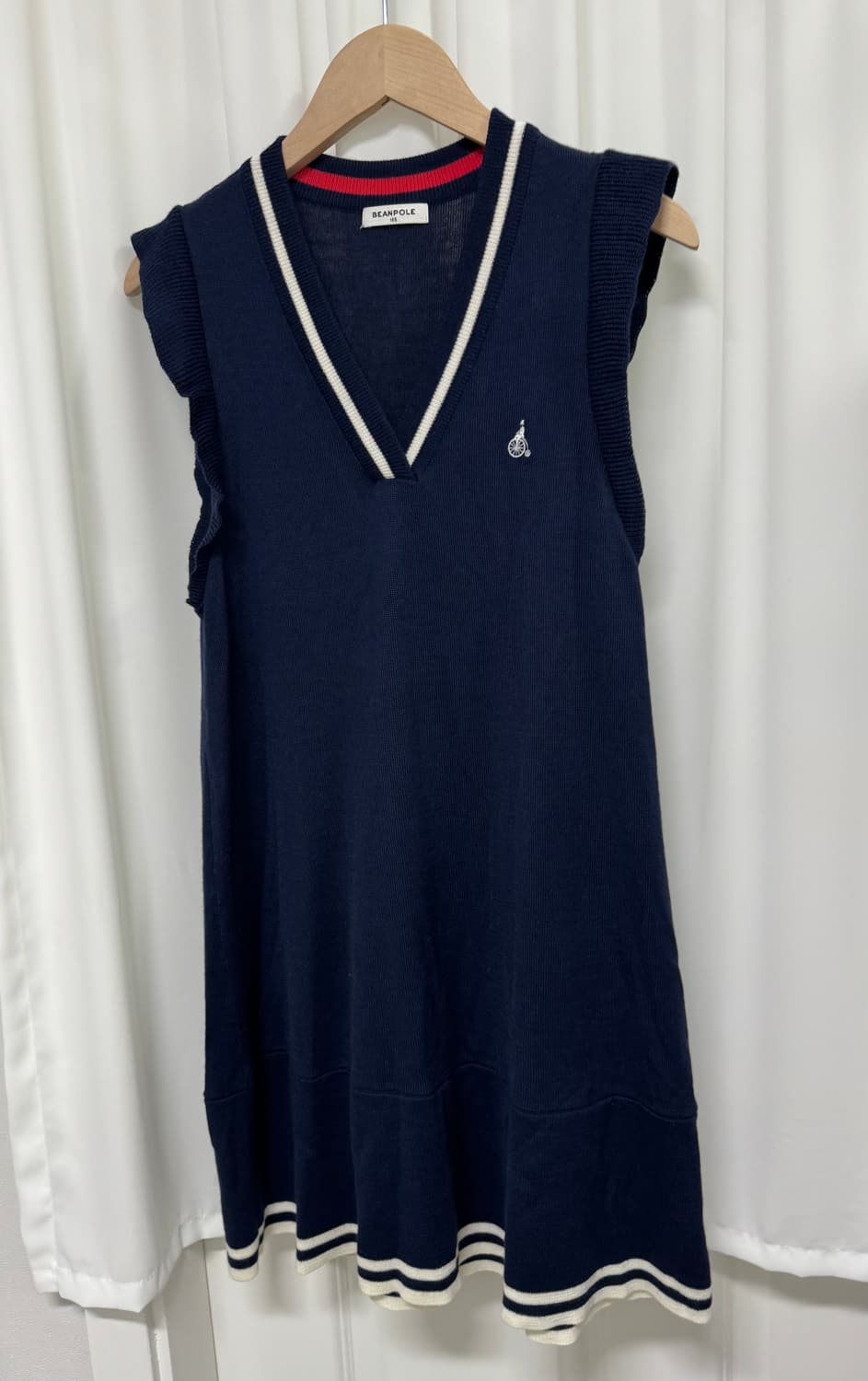 빈폴 브이넥 네이비 니트원피스  상품이미지3