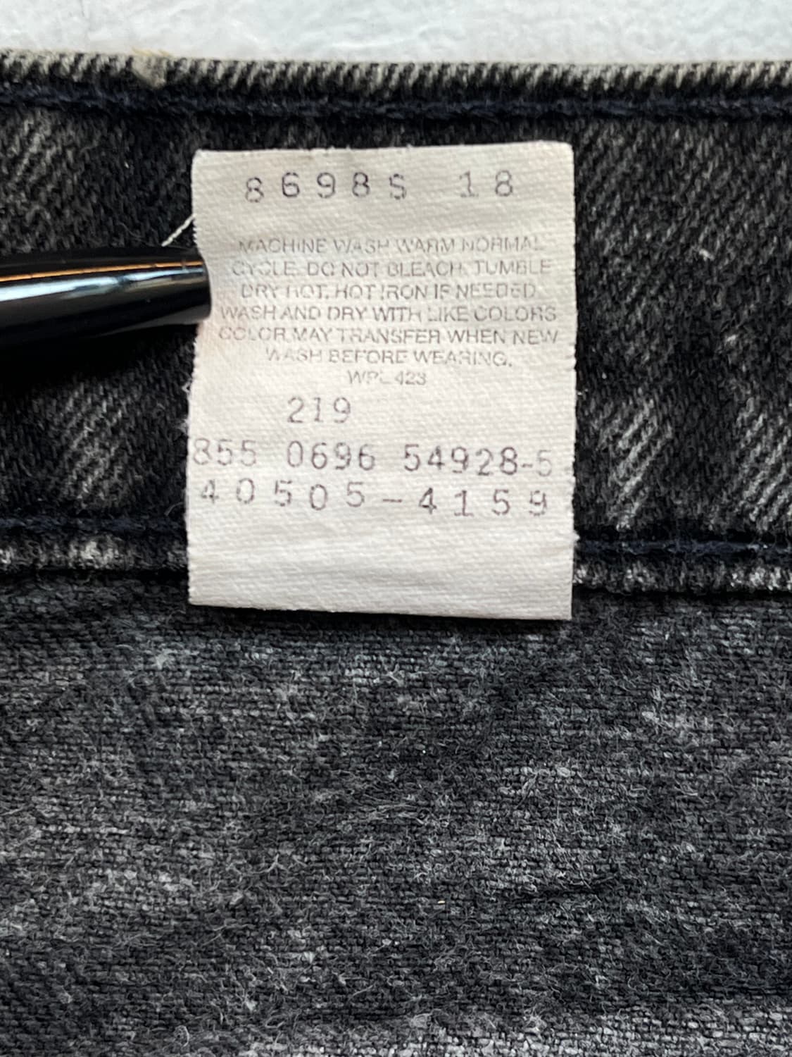 Levis 505 오렌지탭 레귤러 스트레이트 블랙 데님 진 34x30 상품이미지7