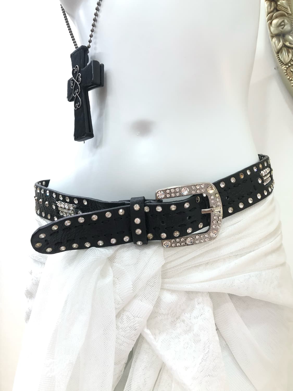 black punk cubic stud belt  상품이미지3