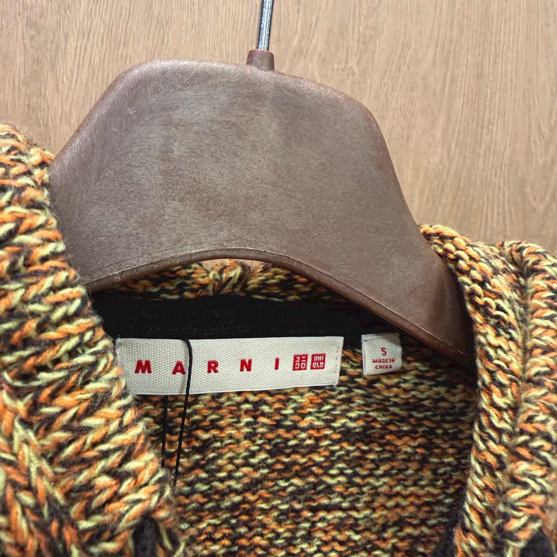 마르니 유니클로 후드 니트 집업 가디건 믹스 컬러 디테일 레귤러핏 옐로우 상품이미지6