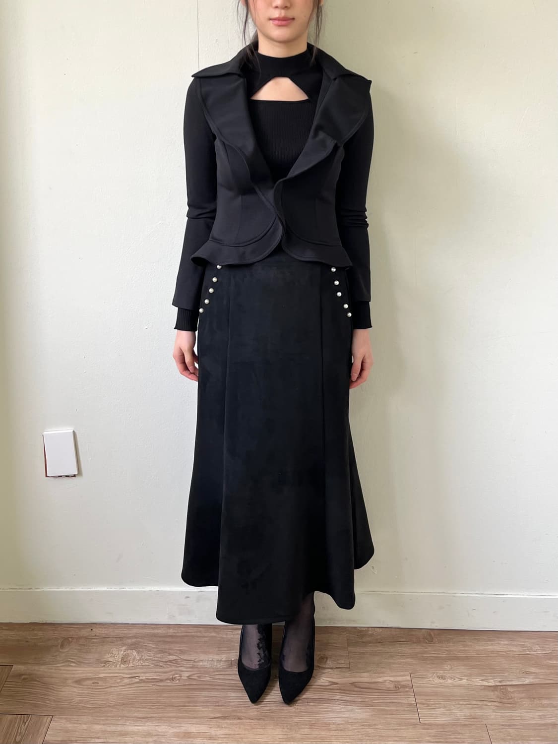 CECIL McBEE 셔링 블랙 자켓 상품이미지7