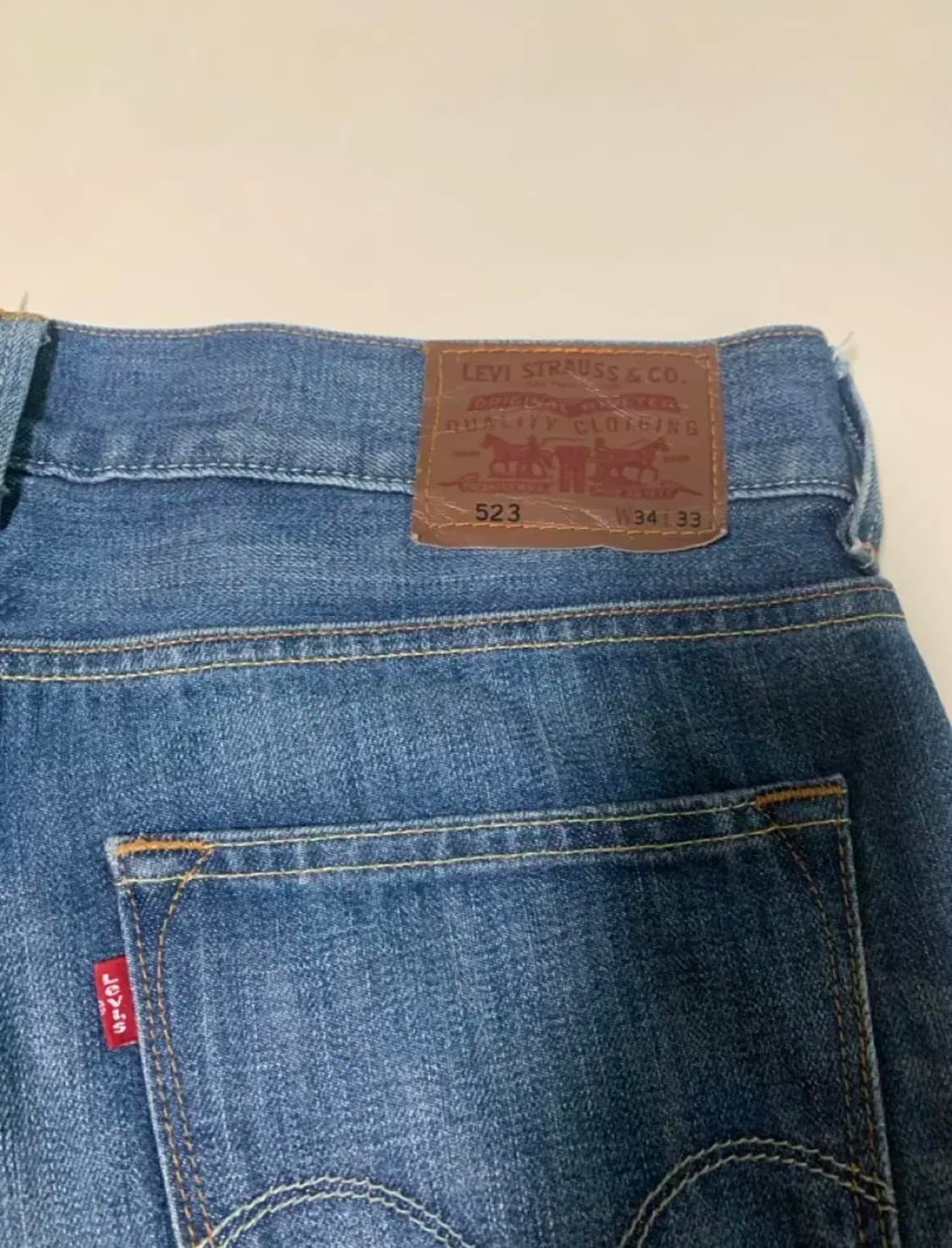 Levi's 523 가죽패치 스트레이트핏 데님팬츠 상품이미지4