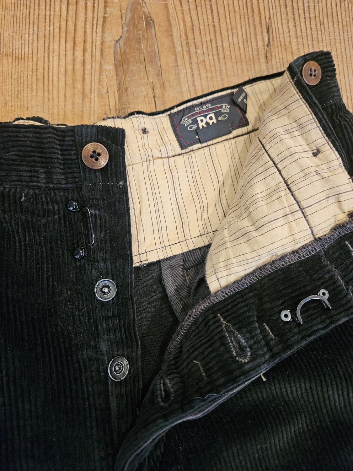 더블알엘 인디고 워싱 블랙 코듀로이 팬츠  상품이미지4