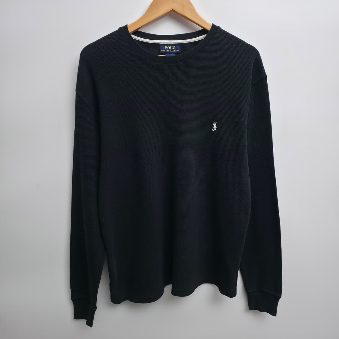 [L] 폴로 랄프로렌 와플 블랙 긴팔티 상품이미지1