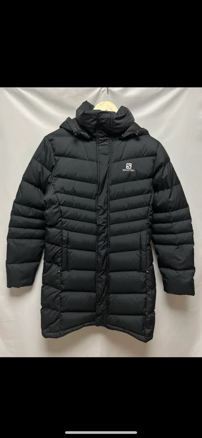 [정품/우먼스M] 살로몬 덕다운 블랙 롱패딩 상품이미지1