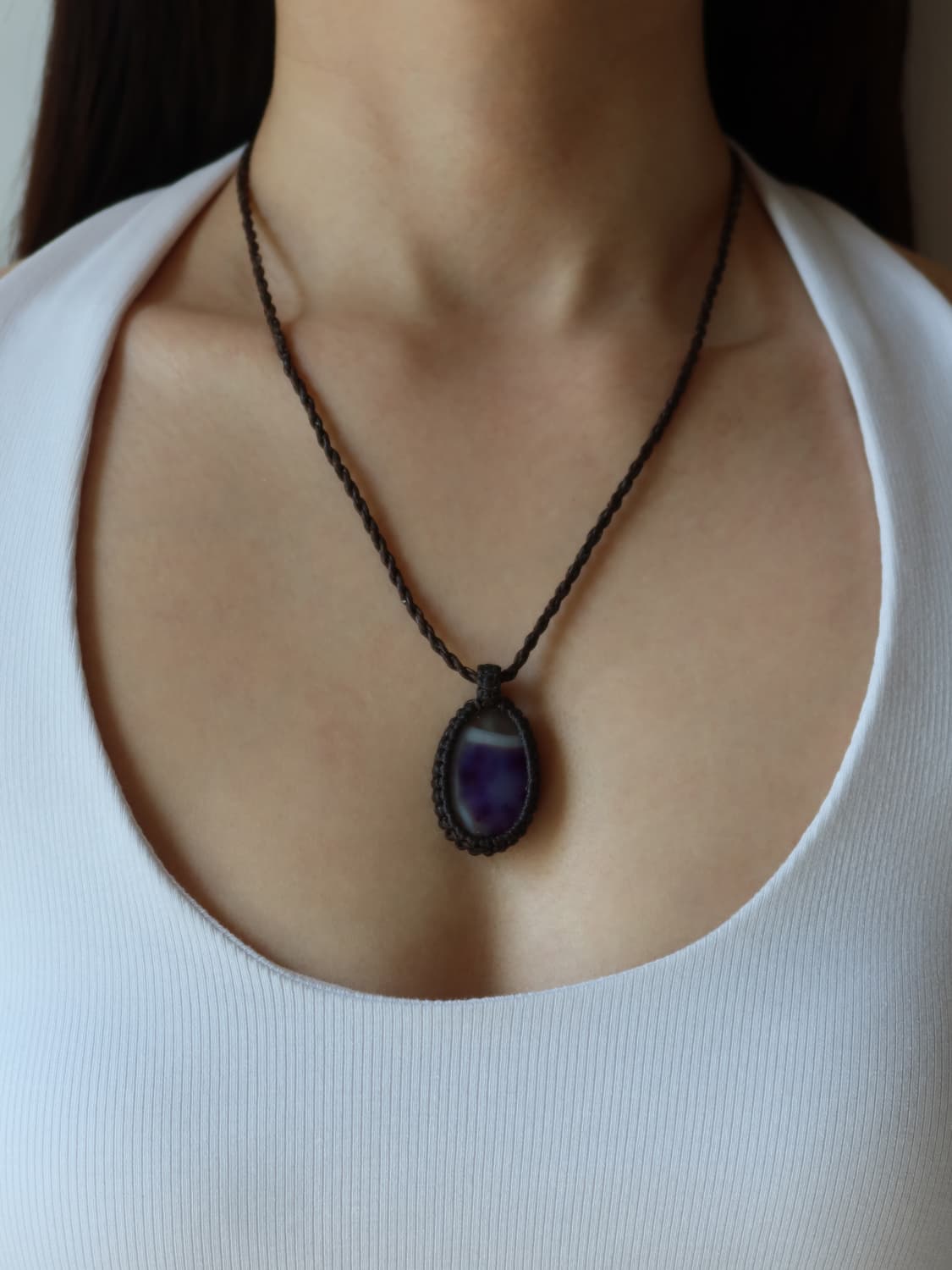 macrame stone necklace 상품이미지1