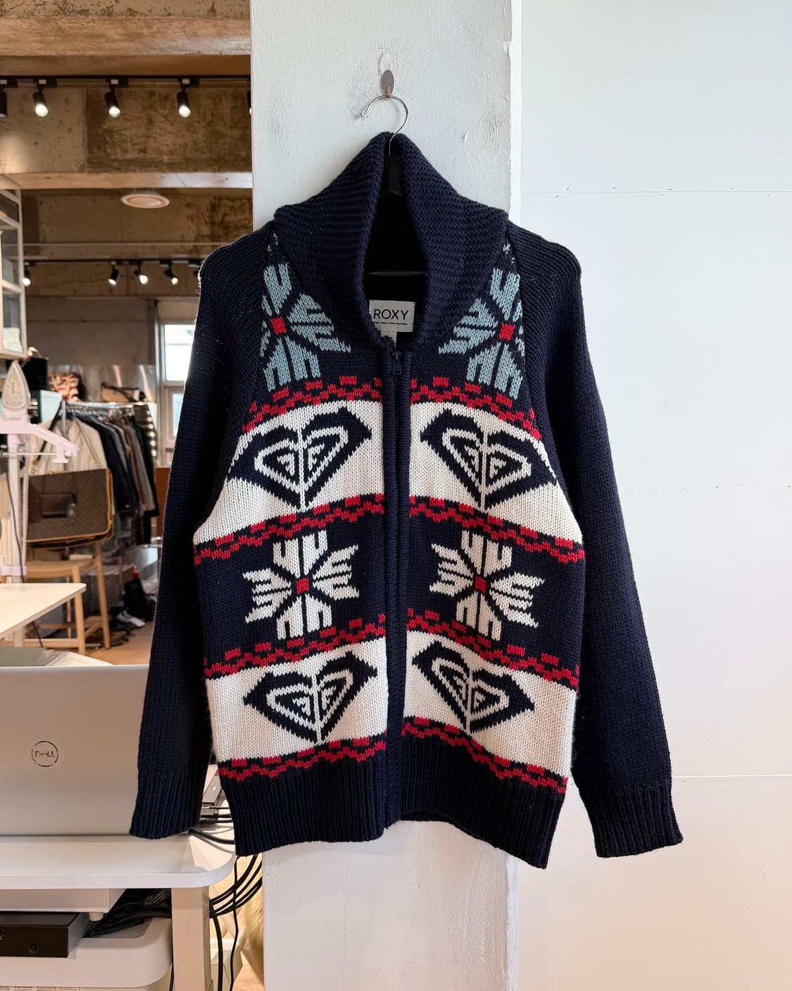 록시 네이비 카우친 니트 가디건  상품이미지2