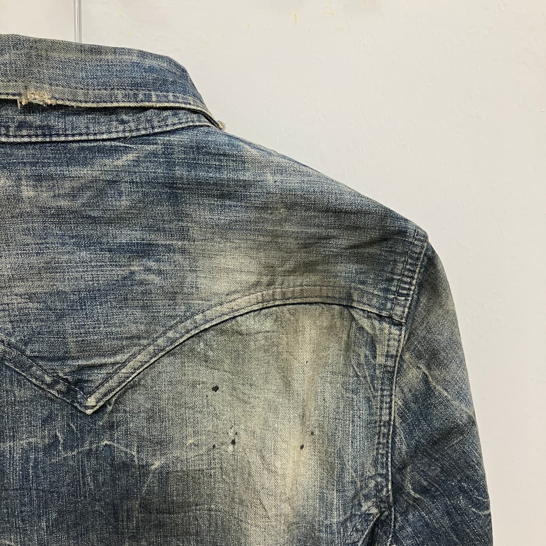 시바라이즈 데님 트레쉬드 워싱 웨스턴 셔츠 상품이미지4