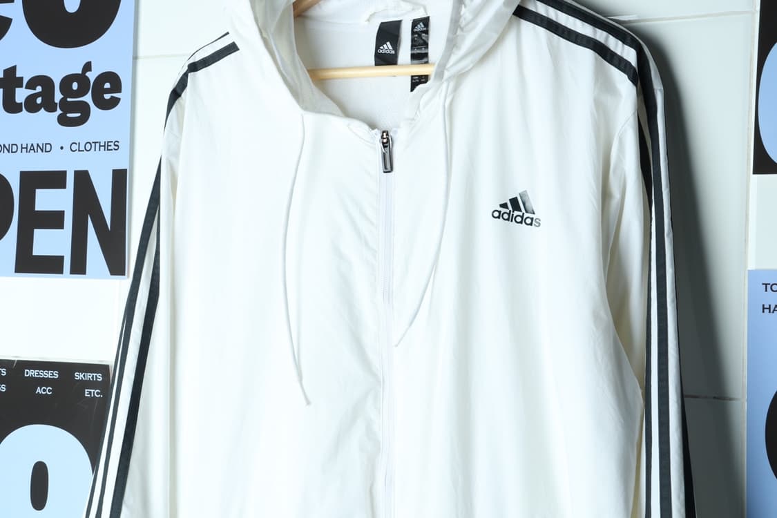 (XL-3XL) 아디다스 집업 바람막이 점퍼자켓 USA 흰검-H30528 상품이미지5