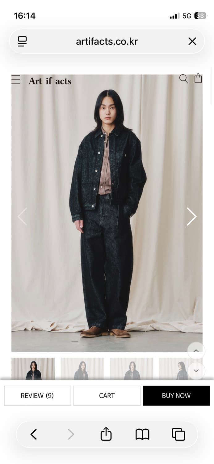 아트이프액츠 트러커 데님 자켓 워시드 블랙 상품이미지2