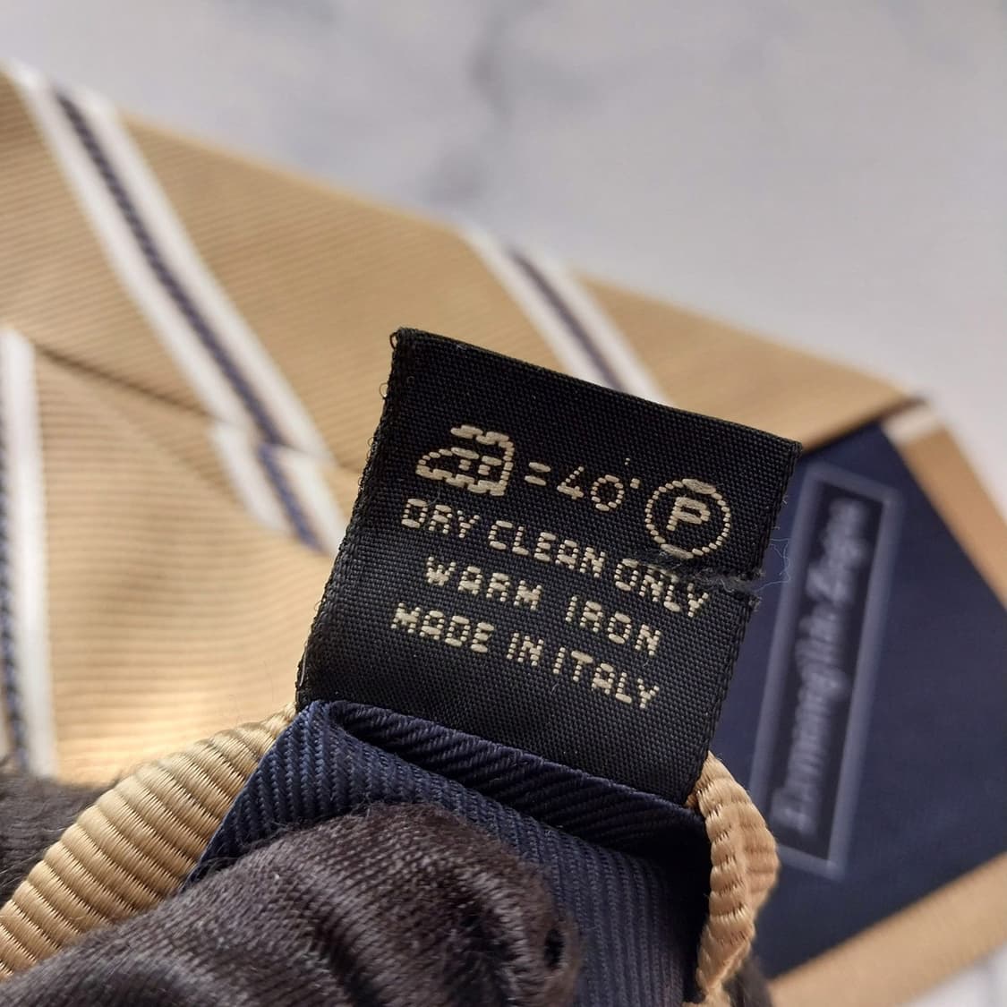 에르메네질도 제냐 브라운 스트라이프 넥타이 9.6cm A등급 K2152
 상품이미지10