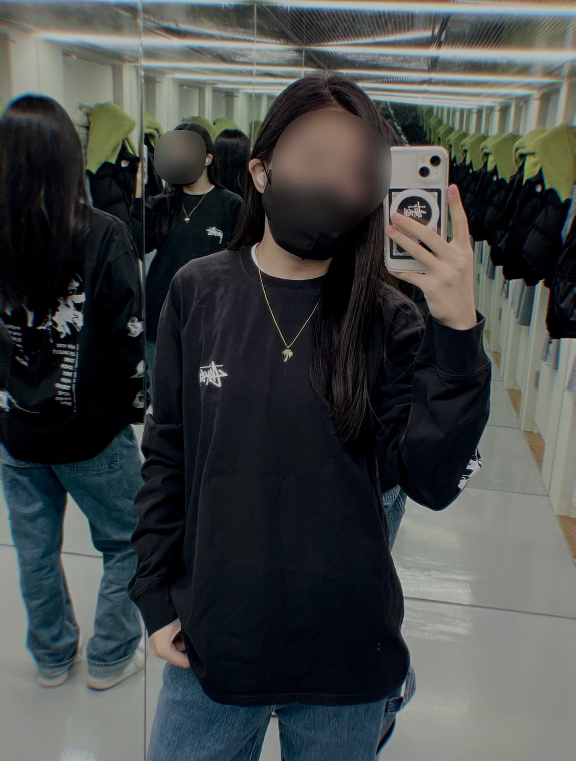 (L) 스투시 엔젤 롱슬리브 블랙 새상품 상품이미지7