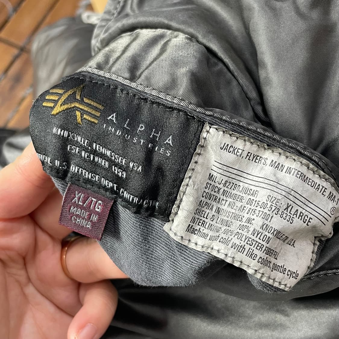 [XL]알파인더스트리 MA-1 레귤러 건 메탈 자켓 상품이미지7