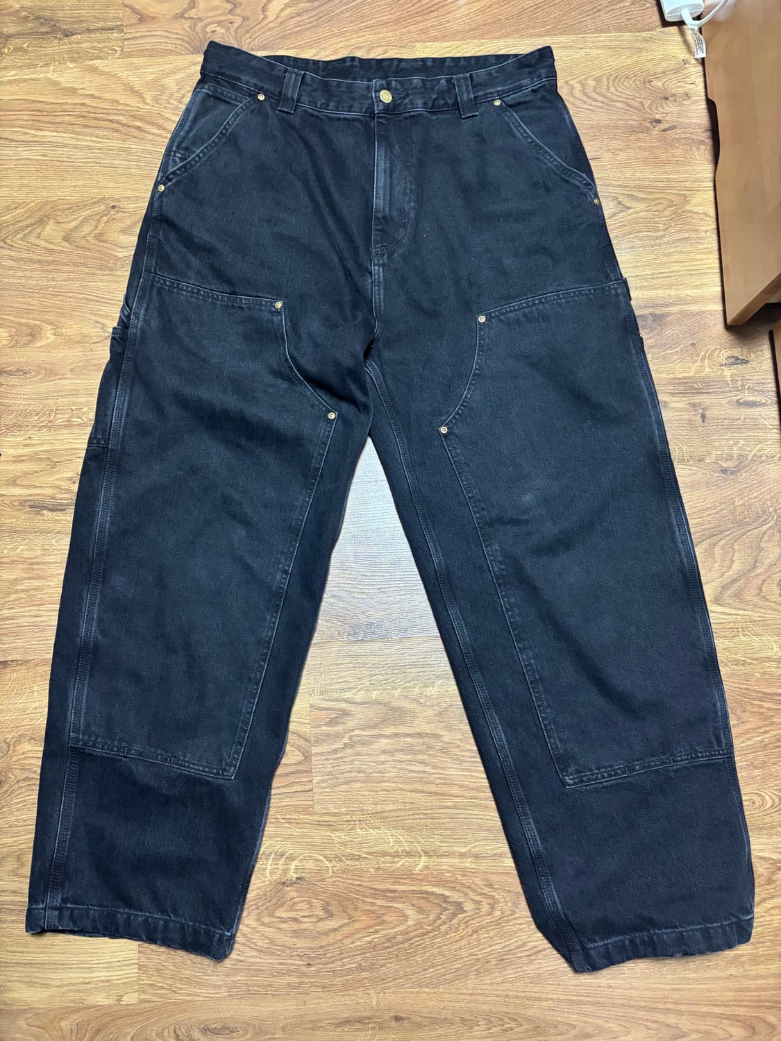 M) 칼하트wip 내쉬 더블니 팬츠 블랙 상품이미지2