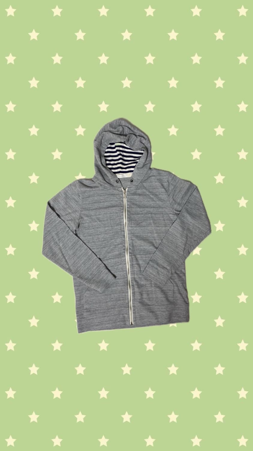 일본 빈티지 모리걸 하구미 스트라이프 후드 집업 상품이미지1