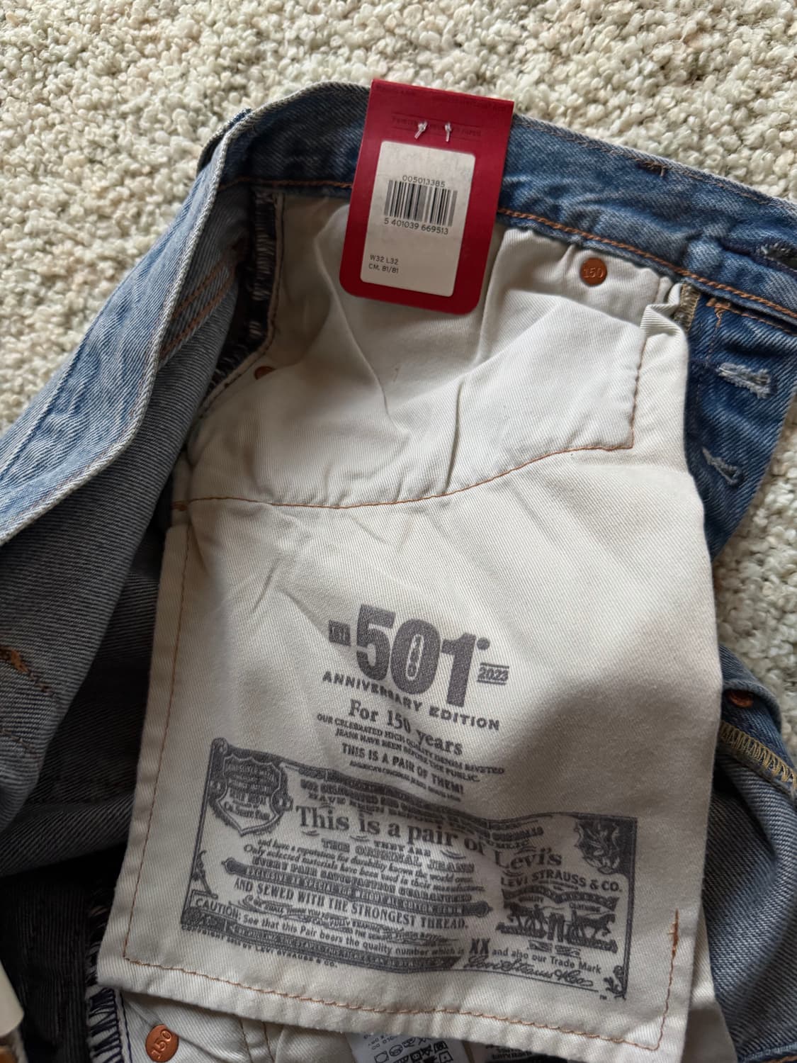 [32x32] 리바이스 501 150년 새상품 상품이미지8