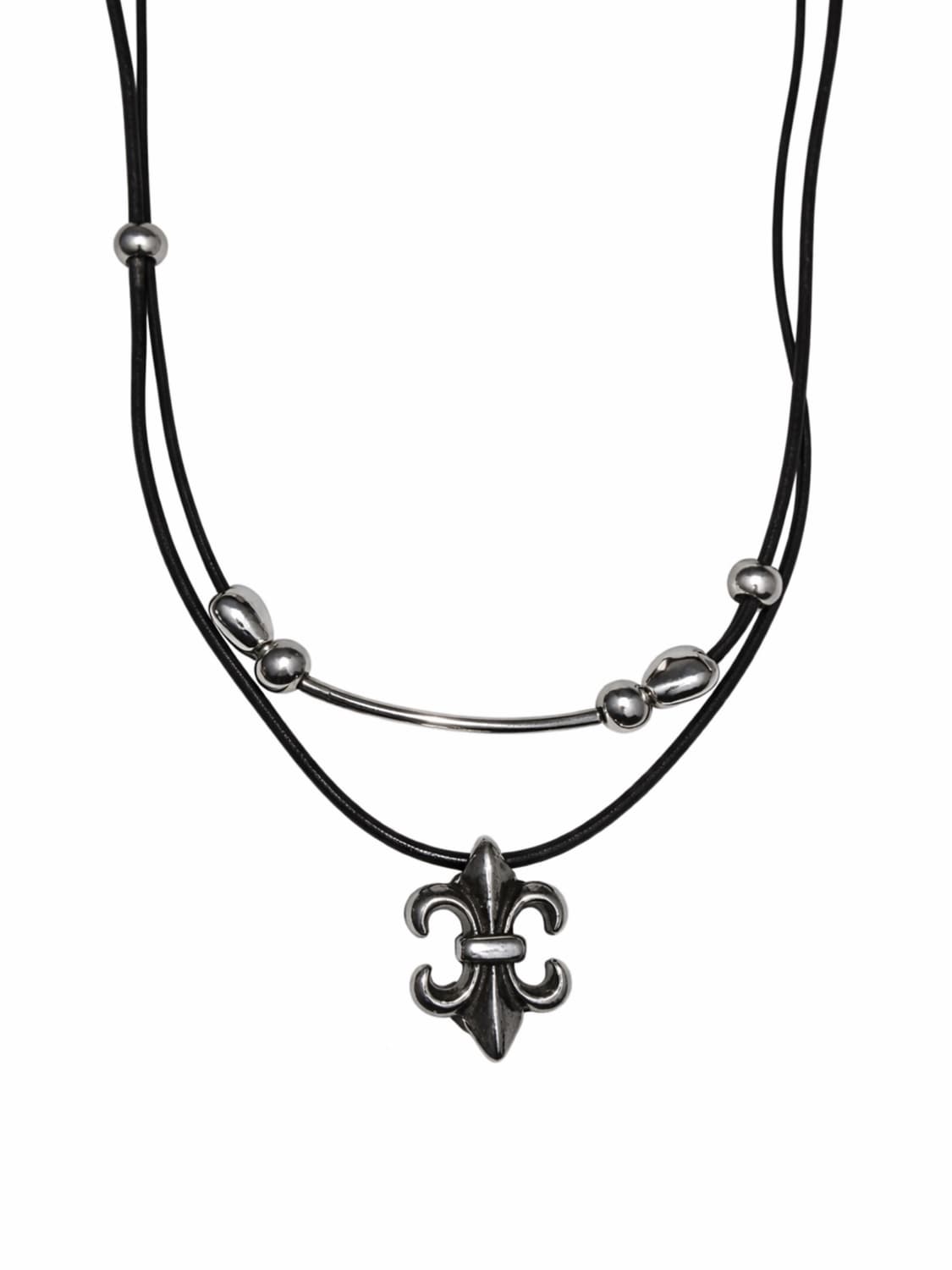 CHROME LEATHER NECKLACE 크롬 목걸이 상품이미지1