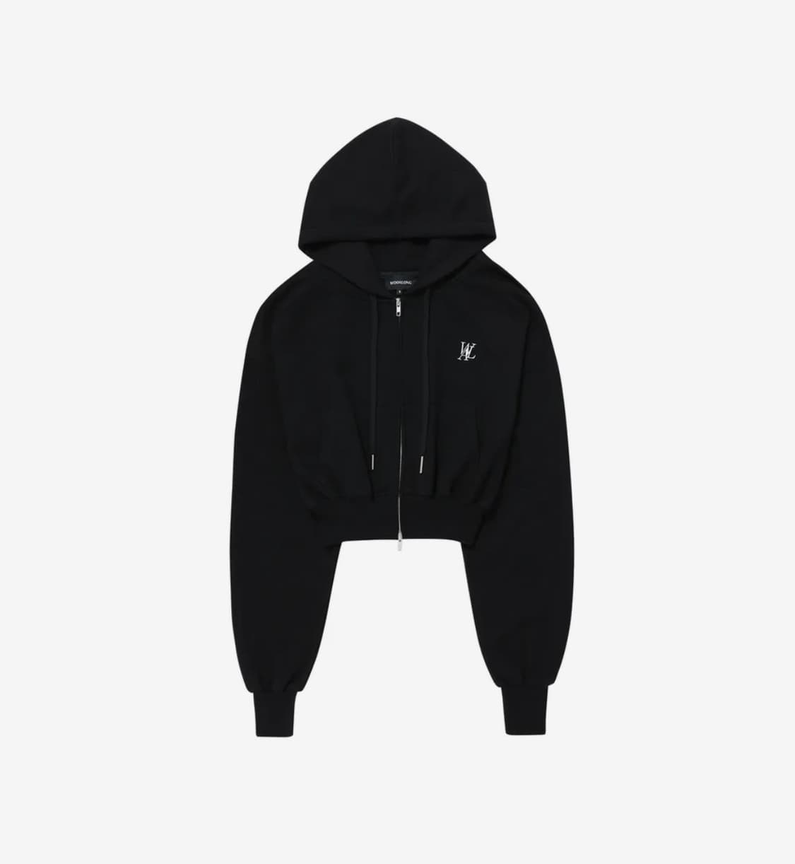 우알롱 시그니처 크롭 후드집업 논기모 상품이미지1