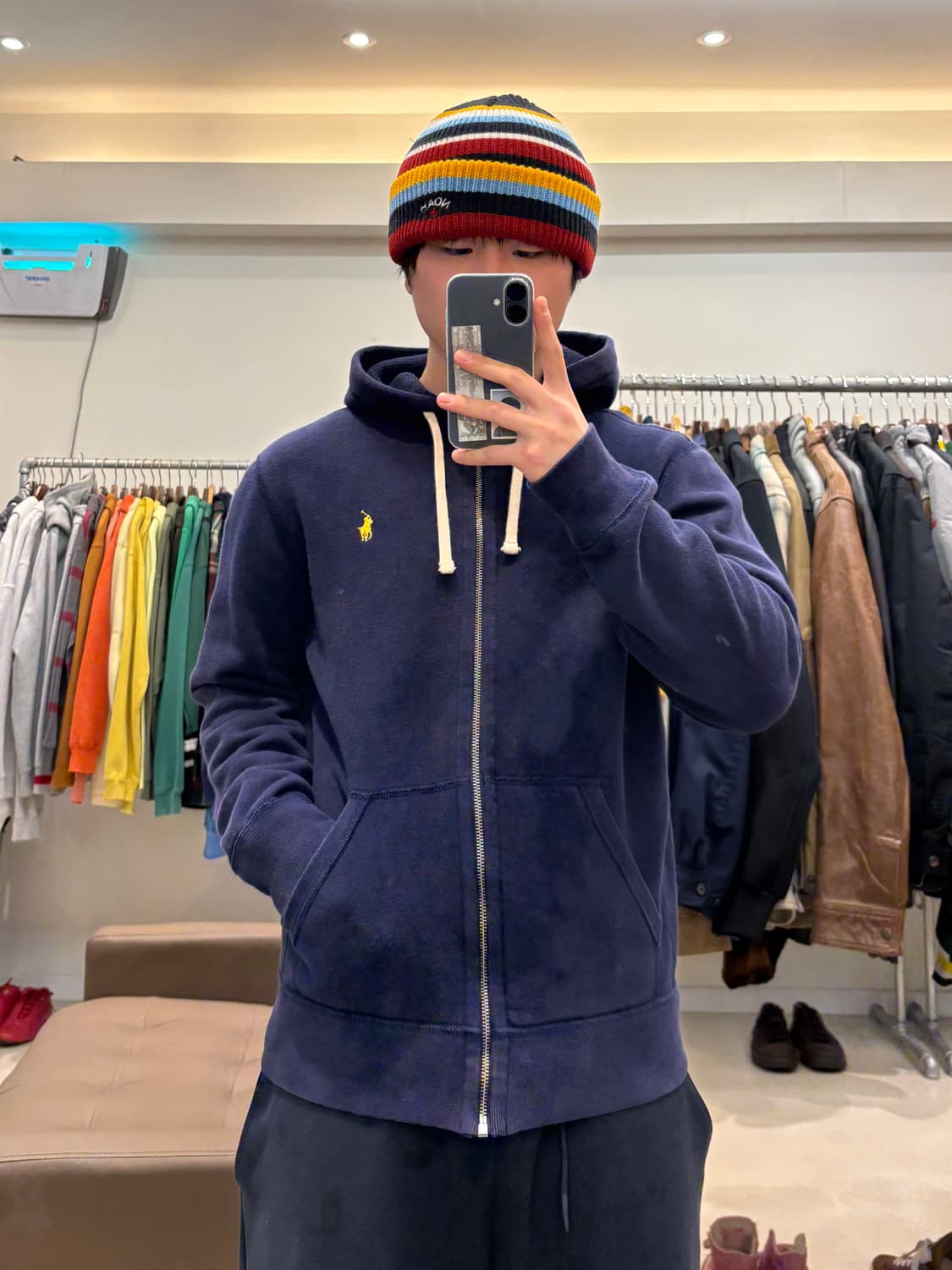 폴로 랄프로렌 와플 기모 후드집업 상품이미지9