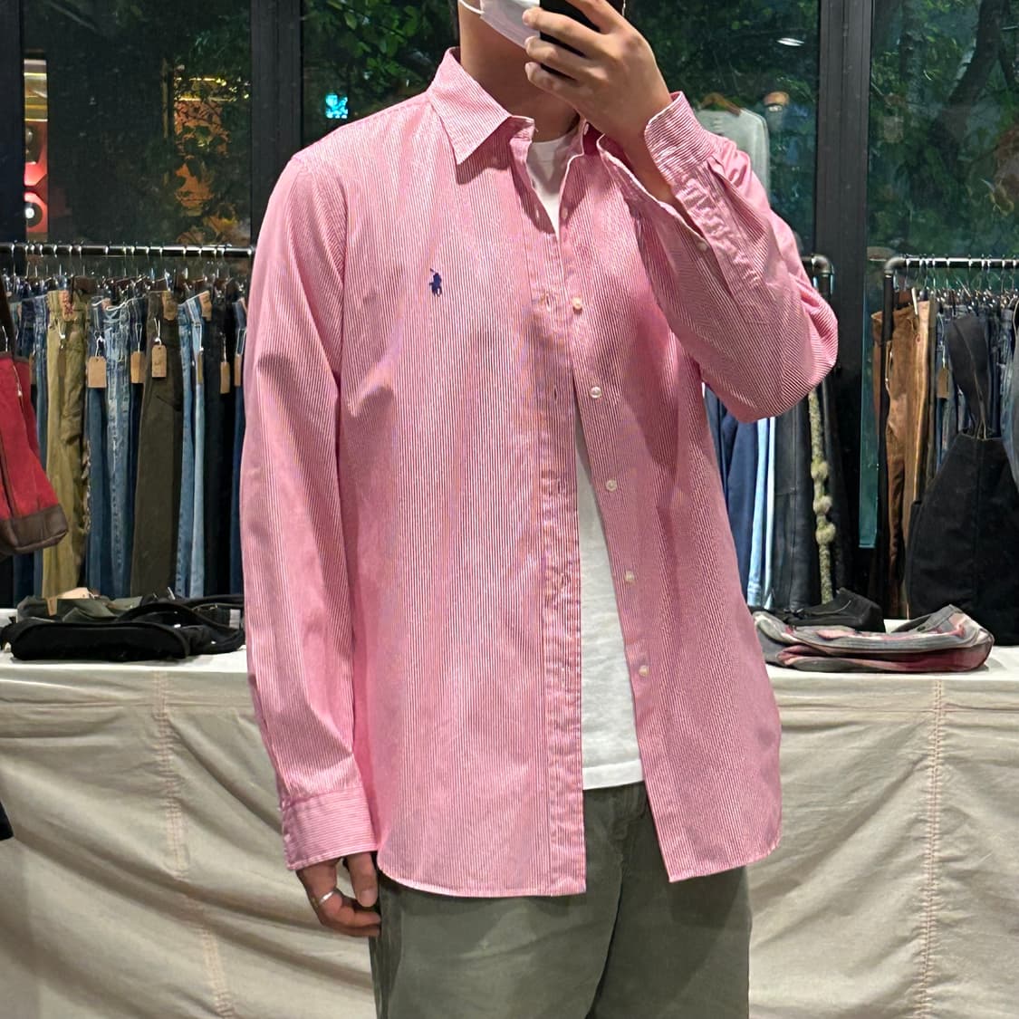 L) 폴로 랄프로렌 클래식핏 레드 스트라이프 포플린 셔츠 상품이미지8