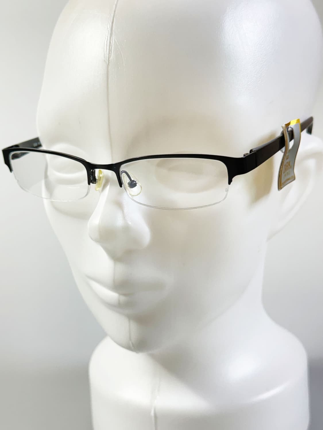 90s DARK 블랙 메탈 반무테 스퀘어 빈티지 안경 상품이미지8