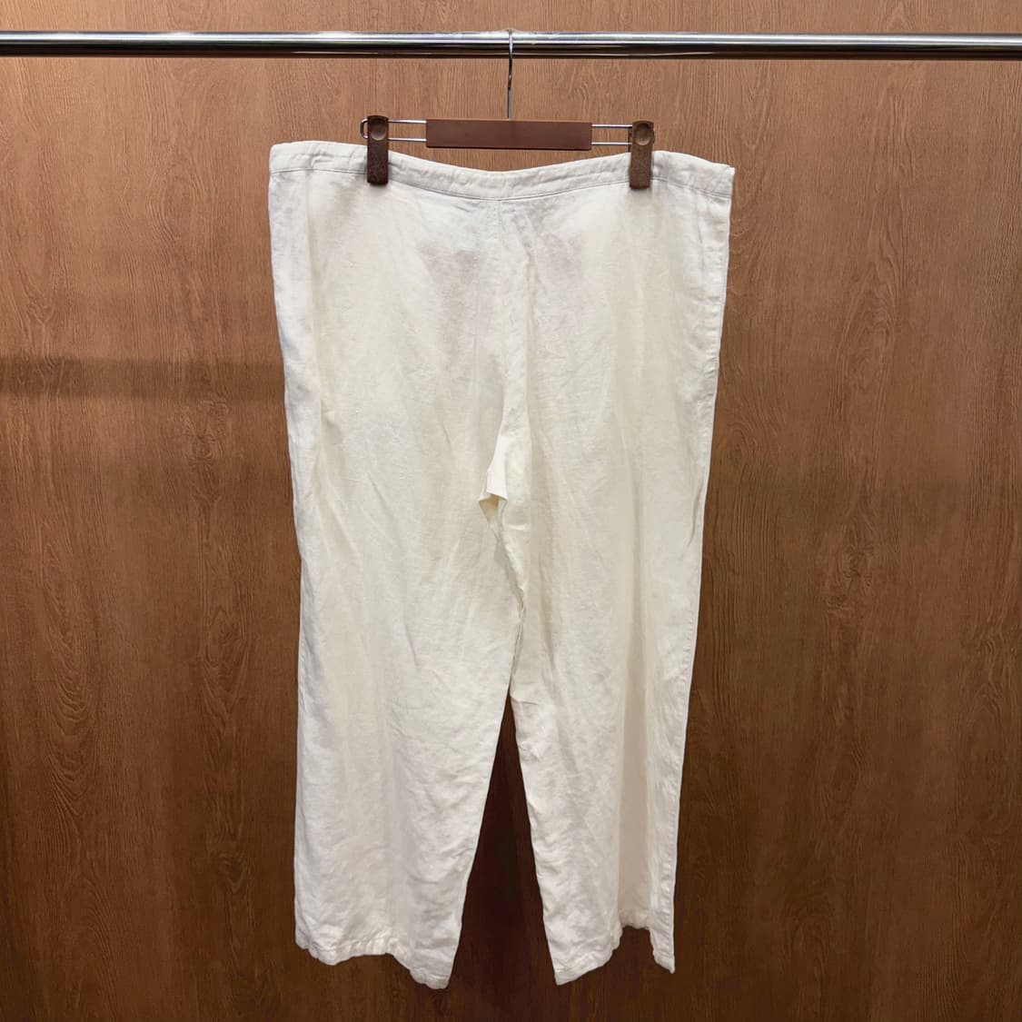 에트로 린넨 팬츠 허리 스트링 디테일 와이드 스트레이트핏 아이보리 상품이미지3