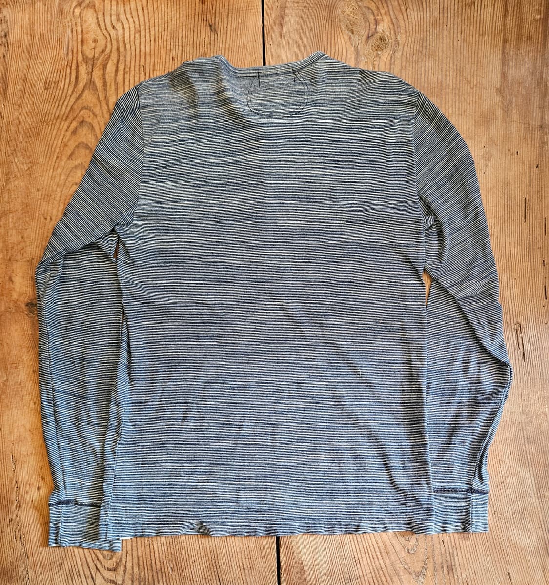 더블알엘 인디고 코튼 스트라이프 헨리넥  상품이미지2