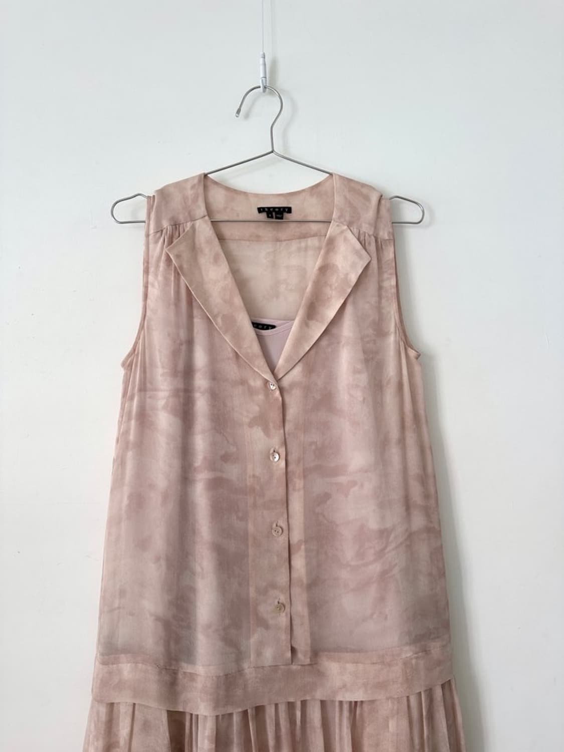 THEORY sheer art print ops / pink 상품이미지2