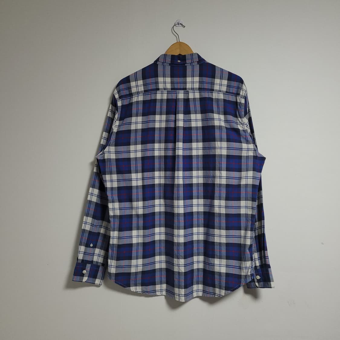 (XL) LEVI'S 리바이스 블루 체크 셔츠 남방 화이트 택 상품이미지5