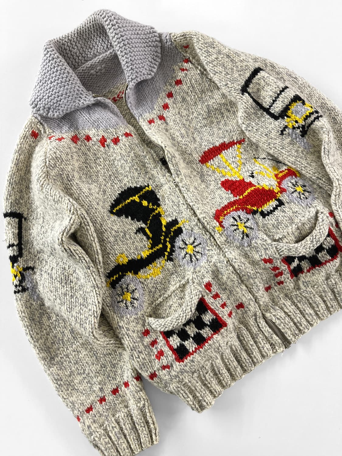 (Rare) 60s 빈티지  "Antique Autos" 코위찬 스웨터 상품이미지1