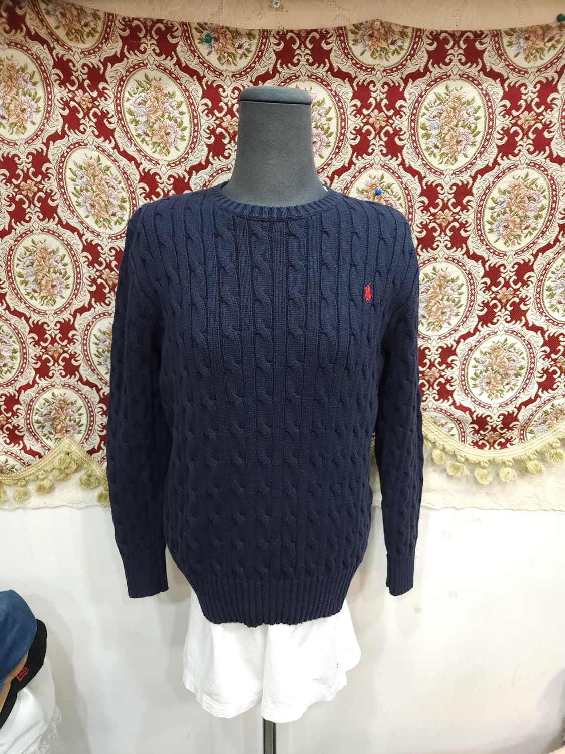 폴로 랄프로렌 네이비 꽈배기 코튼 니트
​
 상품이미지1