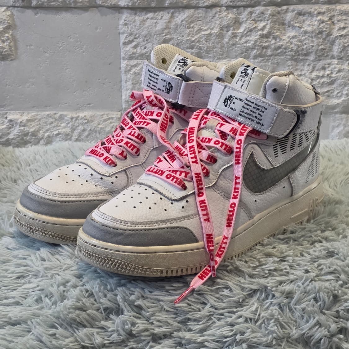 5w-8:나이키 에어포스 1 하이화이트/그레이 (245) 상품이미지1