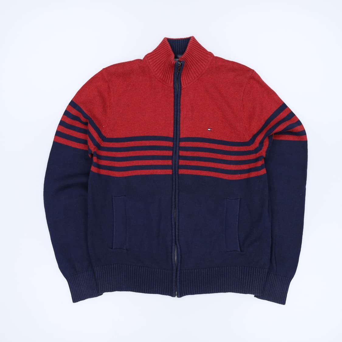 [L] 타미힐피거 배색 니트 집업 자켓 3897 상품이미지1