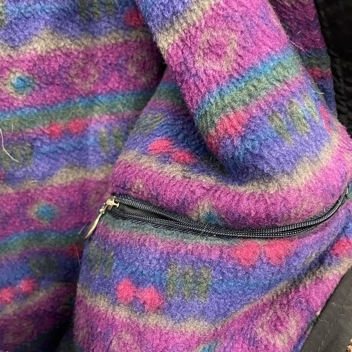 90s 엘엘빈 L.LBean 에스닉 패턴 플리스 안감 웜업 자켓 상품이미지5