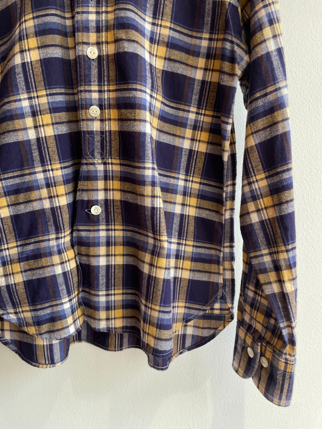 하버색 체크 긴팔 셔츠 상품이미지3