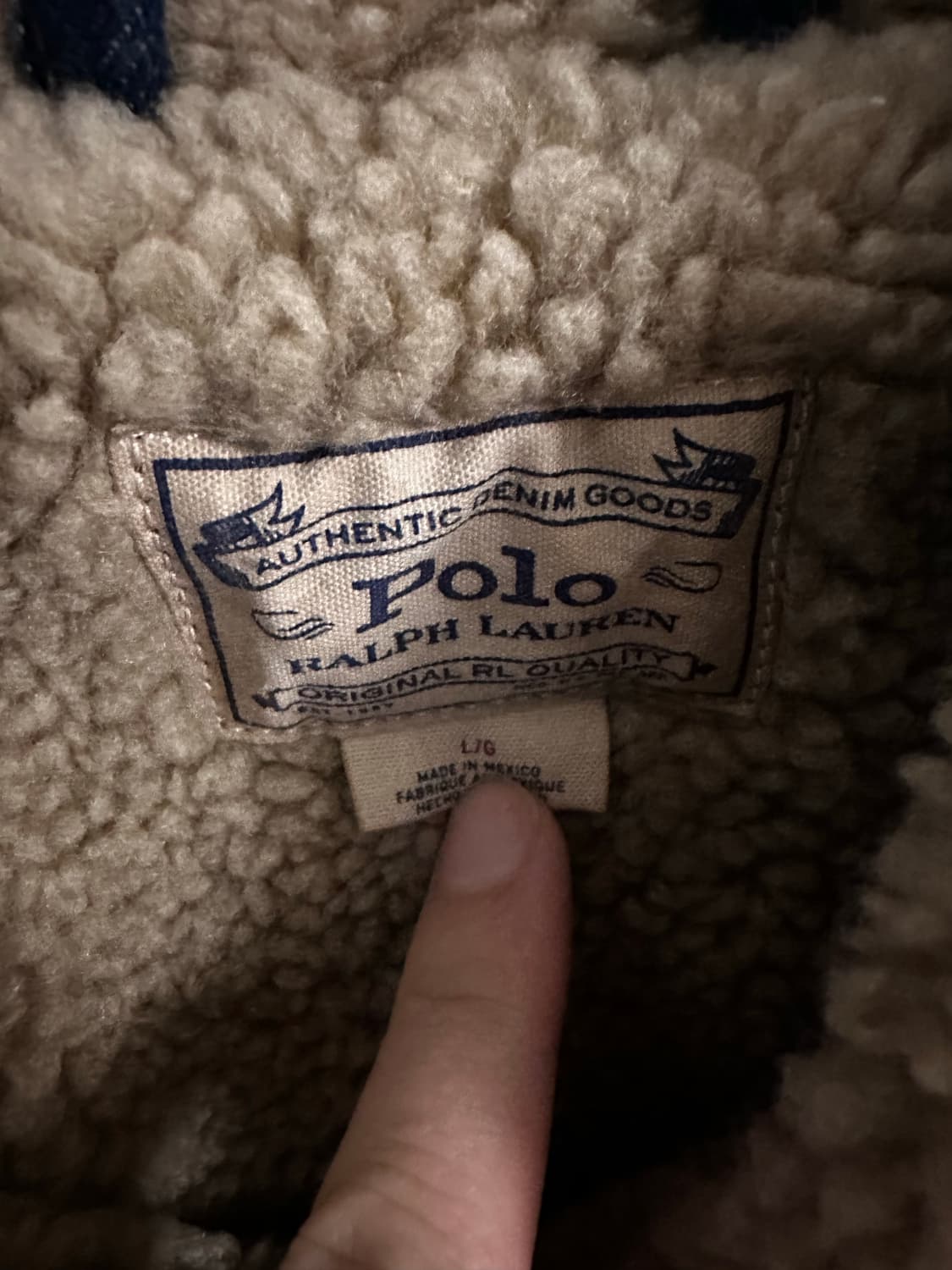 폴로랄프로렌 양털 데님 자켓 L 상품이미지5