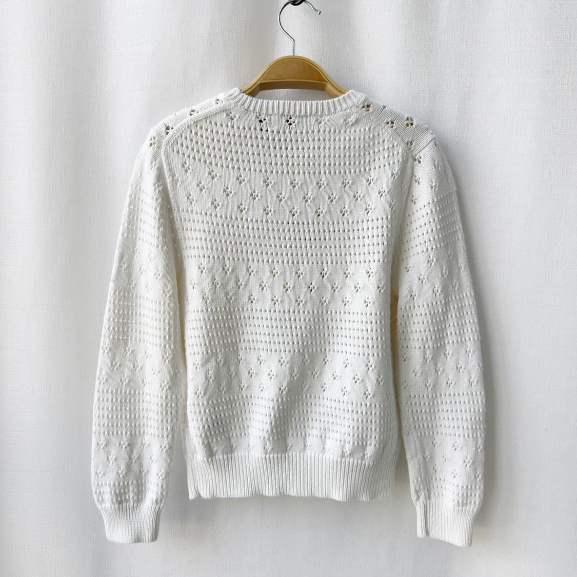 폴로 랄프로렌 코튼 아일렛 니트 화이트 M 상품이미지6