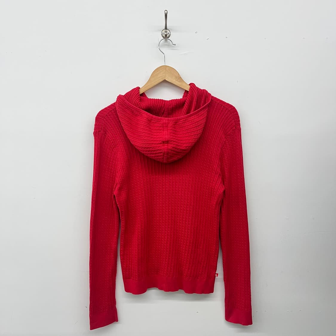 폴로 랄프로렌 레드 니트 후드집업 여 L 상품이미지7