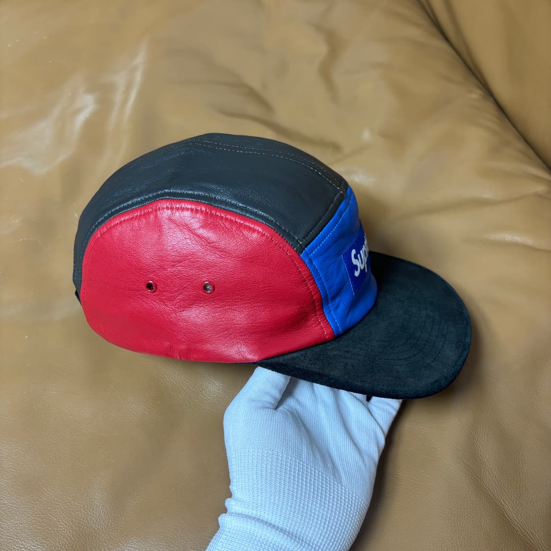 슈프림 캠프캡 모자 박스로고 레더 멀티 컬러 상품이미지3