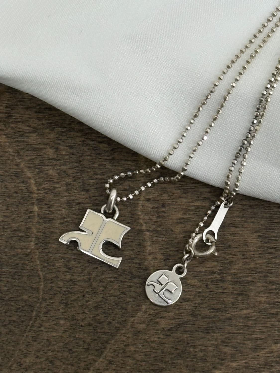 courreges / 꾸레쥬 실버 950 빅로고 목걸이  상품이미지1