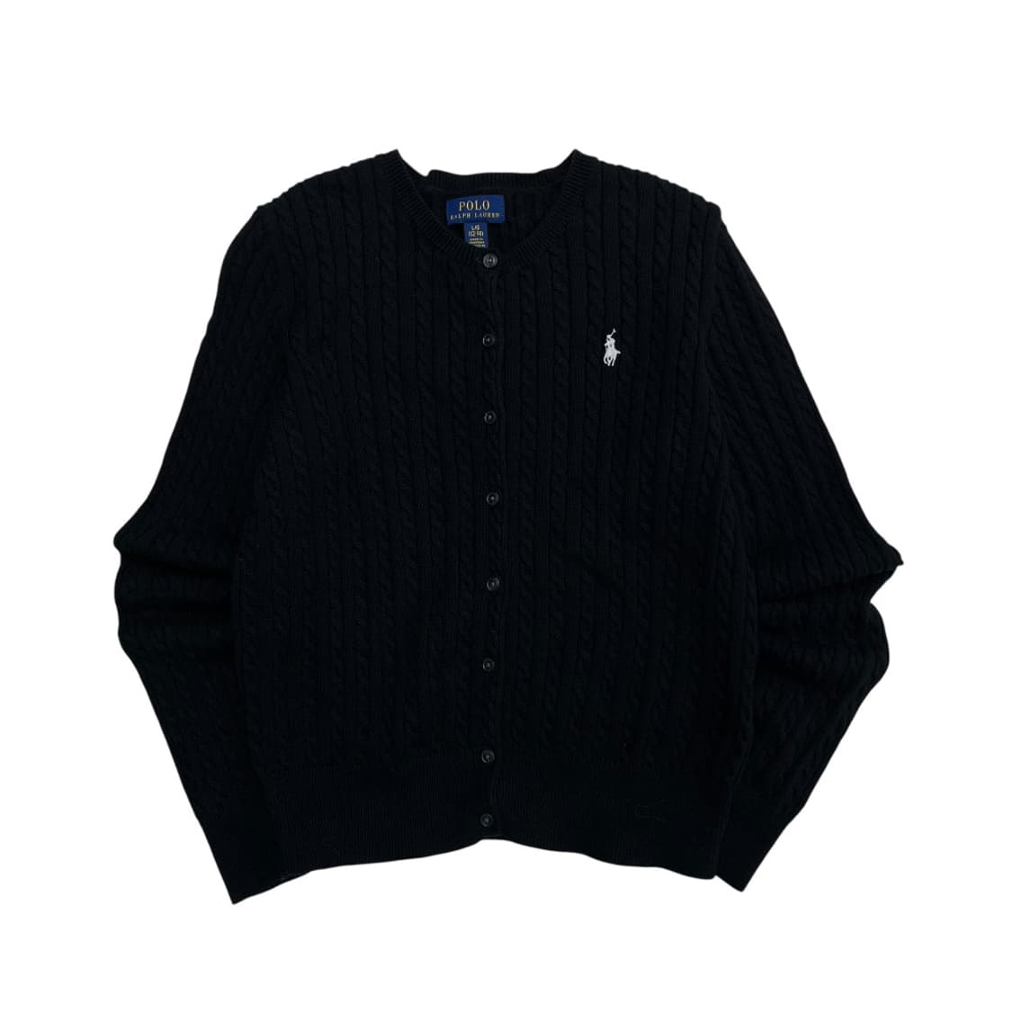 폴로 랄프로렌 화이트포니 블랙 꽈배기 가디건 L 상품이미지2