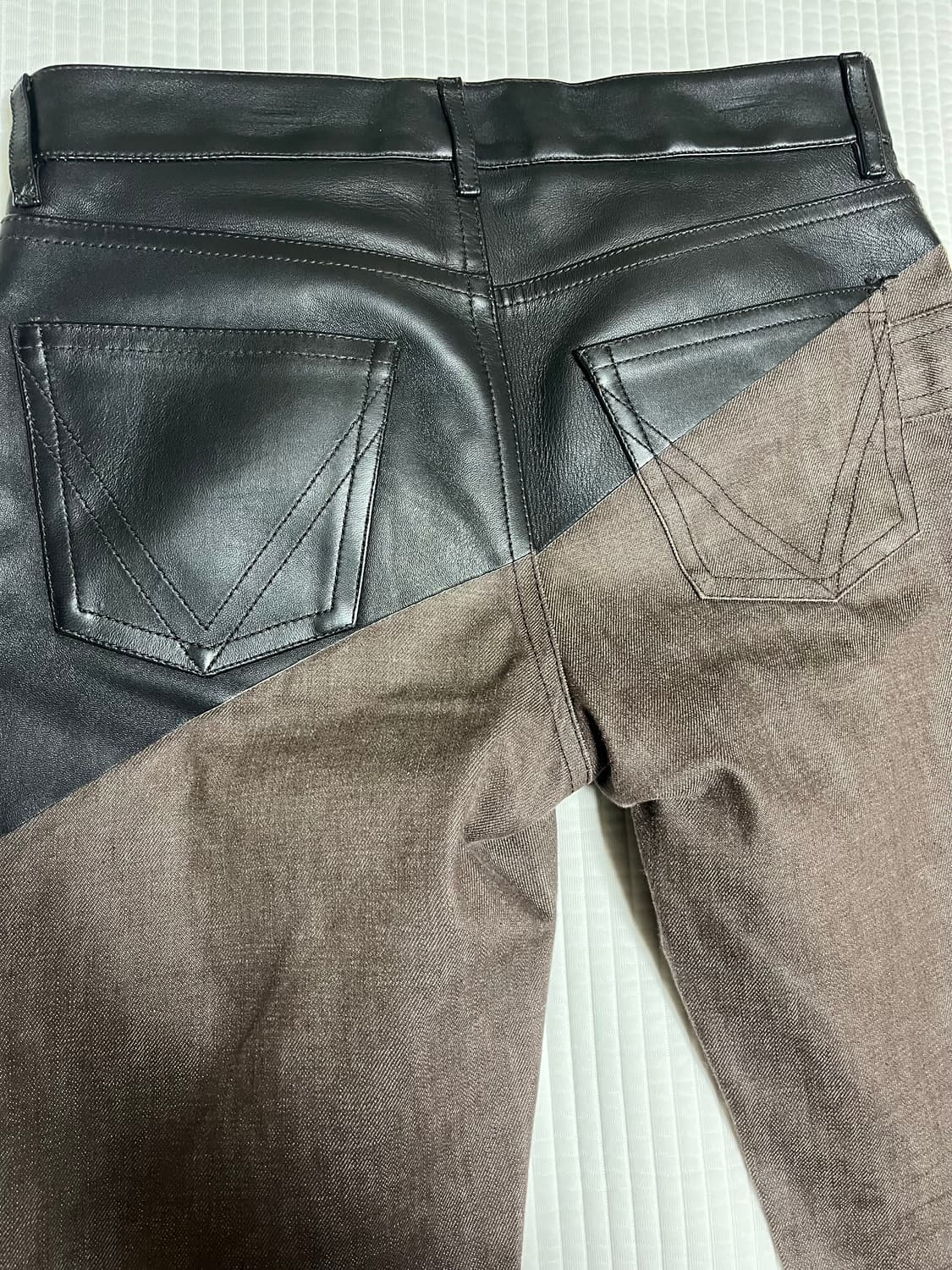 [46] 보테가 베네타 믹스 레더 데님 팬츠 진 상품이미지6