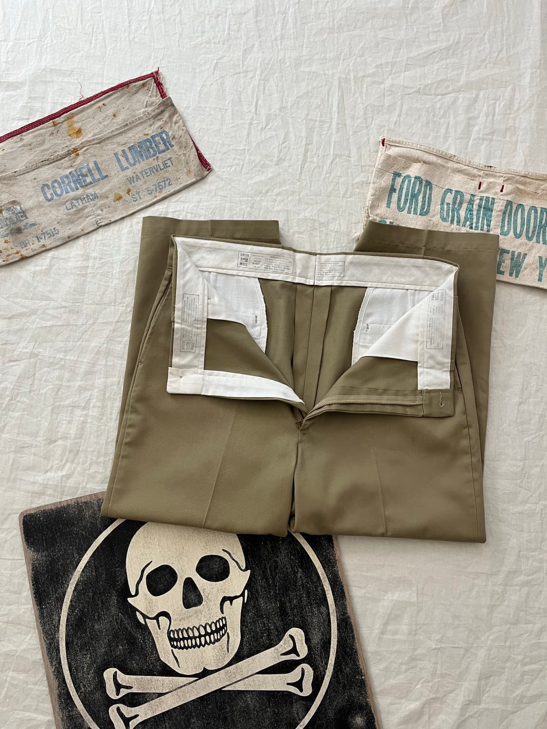 70s USA 빈티지 유니온 메이드 워크 치노 팬츠 상품이미지1